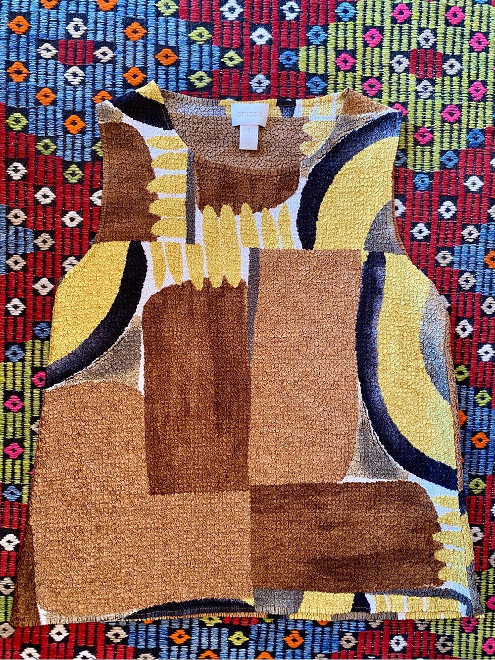 Chico's Textured Abstract Tank Top - Picture 4 of 6